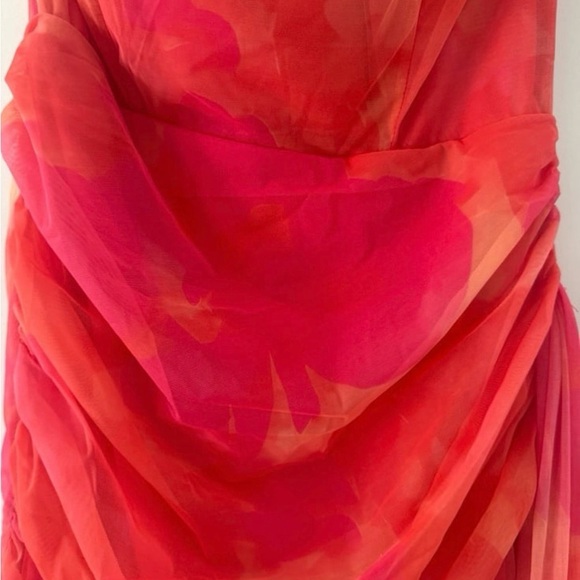 Strapless Mini Dress - Pink/Orange - Picture 4 of 5